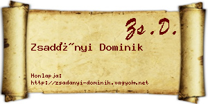 Zsadányi Dominik névjegykártya